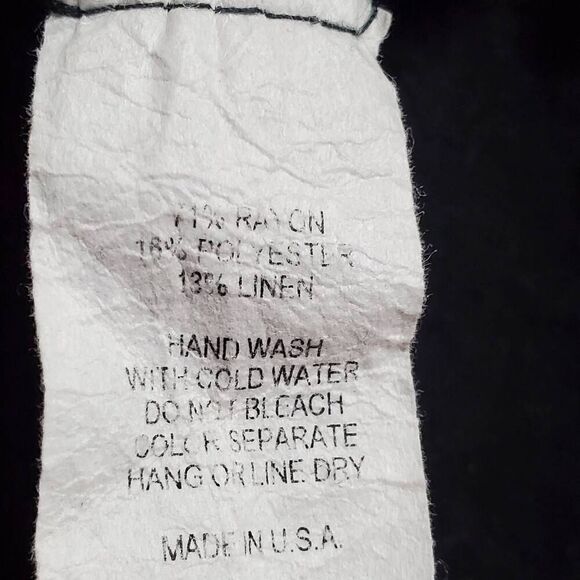 Annabelle Women’s Black Striped Open Front Kimono Cardigan Medium USA Made - Picture 4 of 5